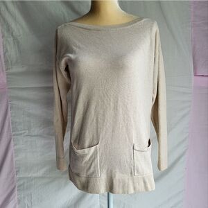 Jean Pierre Cream Pocket Cardigan Sweater Size Small